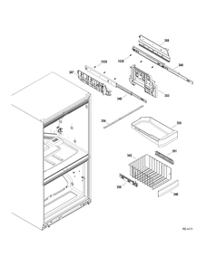 FZ SHELVES Diagram and Parts List for ADRS0MBZARSS  General Electric Refrigerator