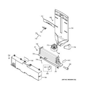 Fresh Food Section Diagram and Parts List for DFE28JGHFBB  General Electric Refrigerator