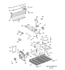 UNIT PARTS Diagram and Parts List for MTS17DBEMRWW  General Electric Refrigerator