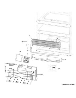 Freezer Section Diagram and Parts List for CVE28DM5NBS5  General Electric Refrigerator