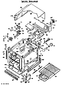 Oven Diagram and Parts List for JRP03J5  General Electric Wall Oven