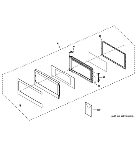 Door Parts Diagram and Parts List for PEM31EF1ES  General Electric Microwave