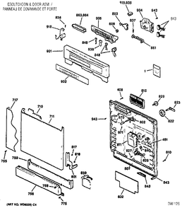 DOOR & ESCUTCHEON PARTS Diagram and Parts List for GSD4911X00WW  General Electric Dishwasher