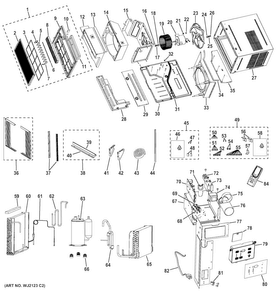 Room Air Conditioner Diagram and Parts List for AEM24DSL1  General Electric Air Conditioner