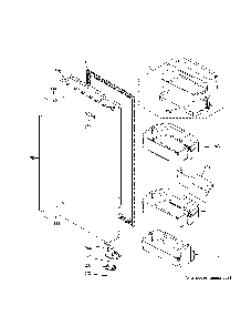 Fresh food door - rh Diagram and Parts List for ZWE23PSHRSS  General Electric Refrigerator