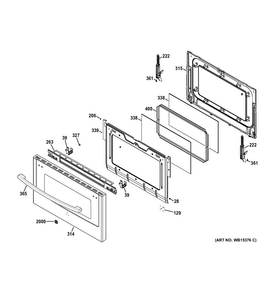 Lower Door Diagram and Parts List for JGB850DEF1WW  General Electric Range