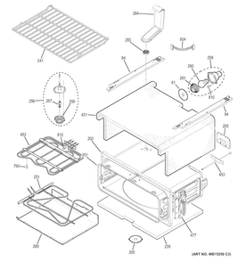 Upper Oven Diagram and Parts List for PB950SF2SS  General Electric Range