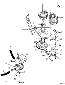 MECHANISM GROUP Diagram and Parts List for 52240W0  General Electric Washer