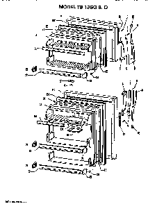 Doors Diagram and Parts List for TB13SGBLAD  General Electric Refrigerator