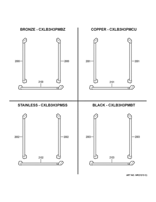 Cafe Customization Diagram and Parts List for CYE22UP3MBD1  General Electric Refrigerator