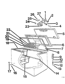 FREEZER CABINET Diagram and Parts List for 81360 DCF1200WE General Electric Freezer