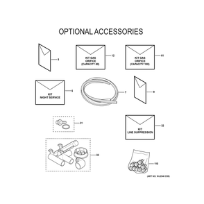 Optional Accessories Diagram and Parts List for NF98U090M5C01  General Electric Furnace