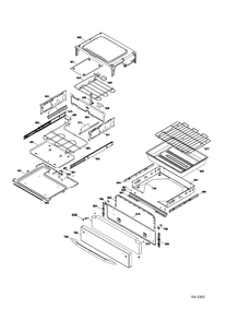 DRAWER PARTS Diagram and Parts List for PCGB930DET3WW  General Electric Range