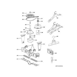 Motor & Hanger Mount Diagram and Parts List for PFH18HSPV0MC  General Electric Dryer
