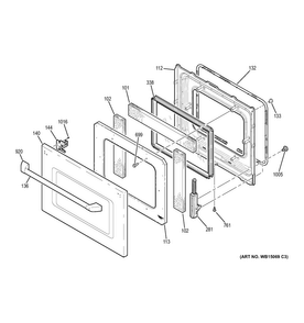 Lower Door Diagram and Parts List for CT959ST2SS  General Electric Wall Oven
