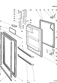 REFRIGERATOR DOOR Diagram and Parts List for YRFW1817W-V1  General Electric Refrigerator