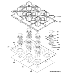 COOKTOP Diagram and Parts List for ZDP366NP1GS  General Electric Range