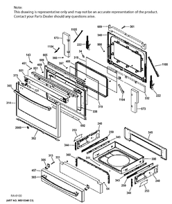 DOOR & DRAWER PARTS Diagram and Parts List for PC2S920SEF2SS  General Electric Range
