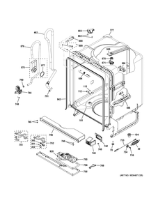 BODY PARTS Diagram and Parts List for GDF520PMJ5ES  General Electric Dishwasher