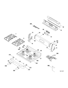CONTROLS & COOKTOP Diagram and Parts List for 147211  General Electric Range
