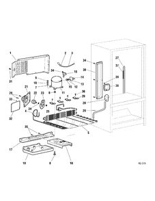 SYSTEM GROUP 2 Diagram and Parts List for TDC18PAAALBS  General Electric Refrigerator