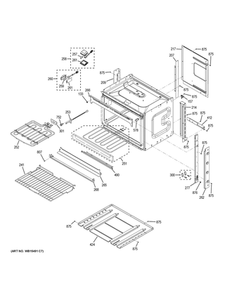 Body Parts Diagram and Parts List for JT5000BL6TS  General Electric Wall Oven