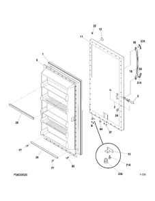 DOOR Diagram and Parts List for FUM17DTRWH  General Electric Freezer
