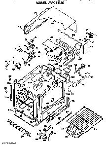 Oven Diagram and Parts List for JRP03J6  General Electric Wall Oven