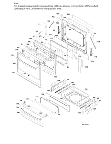 DOOR & DRAWER PARTS Diagram and Parts List for PC2S920EEJ3ES  General Electric Range
