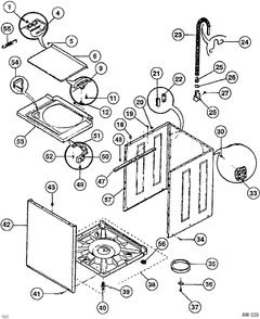 CABINET Diagram and Parts List for WSM2700RCWWH  General Electric Washer