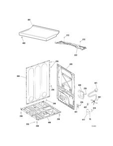 CABINET Diagram and Parts List for GTMP520GD2WW  General Electric Dryer