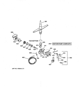 MOTOR-PUMP MECHANISM Diagram and Parts List for SIG1480A81WH  General Electric Dishwasher