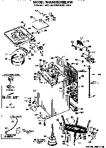 Cabinet And Suspension Diagram and Parts List for WWA9890RBLWW  General Electric Washer