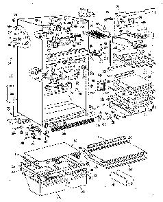 Cabinet Diagram and Parts List for TBX19ZKB  General Electric Refrigerator