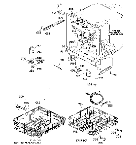 Body parts Diagram and Parts List for GSD2100V70CC  General Electric Dishwasher