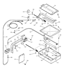 Gas & Burner Parts Diagram and Parts List for JGRP17BEW3BB  General Electric Wall Oven
