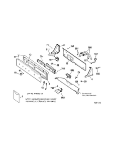 CONTROL PANEL Diagram and Parts List for WPRE6280D0WW  General Electric Washer