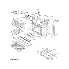Lower Oven Diagram and Parts List for ZTD90DPSN4SS  General Electric Wall Oven