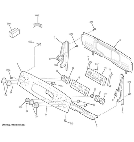Control Panel Diagram and Parts List for JB650DF5BB  General Electric Range
