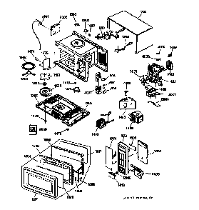 Chassis Diagram and Parts List for JE1860CB001  General Electric Microwave
