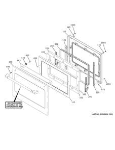 Upper Door Diagram and Parts List for CKD70DP2N4S1  General Electric Wall Oven