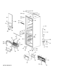 Cabinet Diagram and Parts List for HRB15N3BBGS  General Electric Refrigerator