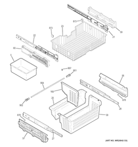 Freezer Shelves Diagram and Parts List for PGS25KSEAFSS  General Electric Refrigerator