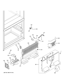 FREEZER SECTION Diagram and Parts List for GDE21EGKFRWW  General Electric Refrigerator