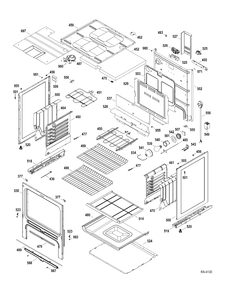 BODY PARTS Diagram and Parts List for JCBP350DT1BB  General Electric Range