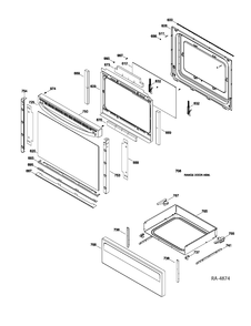 DOOR & DRAWER PARTS Diagram and Parts List for JCBS650ST1WW  General Electric Range