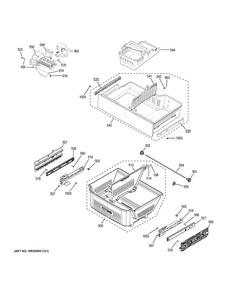 Freezer Shelves Diagram and Parts List for CWE23SSHJSS  General Electric Refrigerator