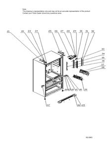 CABINET Diagram and Parts List for MWS21FSKASS  General Electric Refrigerator