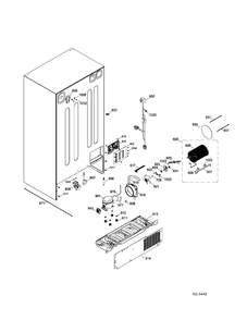 SEALED SYSTEM & MOTHERBOARD Diagram and Parts List for GSHF9NGYBCBB  General Electric Refrigerator
