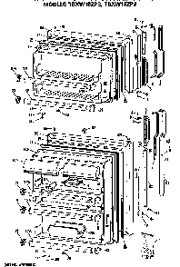 Doors Diagram and Parts List for TBXW18ZPBRWH  General Electric Refrigerator